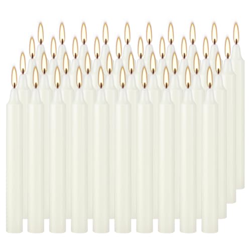 40 Pack Ivory Candles Mini Unscented Taper Candles for Christmas,Household, Wedding, Rituals, Prayer, Birthdays, Meditation, Altar,Party and Home Décor Candlesticks - 4 Inch Tall - color: 40 Ivory Color