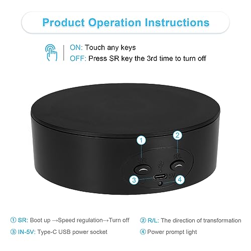Motorized Rotating Display Stand, 5in/11lbs Load, 360° Rotating Platform for Jewelry Watch 3D Models Cake, Electric Spinning Display Stand for Live Show, Products Video shoot