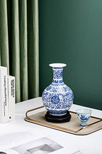 Blue and White Vase, Blue Vase, Chinoiserie Vase, Blue and White Ginger Jar Vase for Home Decor, Blue and White Porcelain Decor,9½"H - size: Blue 9.5"H