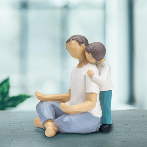 kullder Father and Son Figurines Statues, Birthday Gifts for Dad from Son, Dad Gift for Fathers Day, Christmas, Birthday, Boy & Dads Sculptures, Father Memorial Gift for Loss of Child - color: Father and Son Figurines