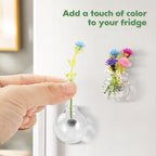 5 Pack Mini Vase Magnets for Fridge, Mini Glass Vase Magnets,3D Tiny Pot Vases Magnet for Kitchen Refrigerator Locker Office Decoration with Artificial Flowers - size: Style B-5pcs