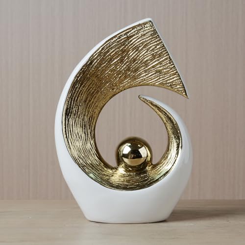 HAUCOZE Modern Sculpture Decor Abstract Statue Figurine Home Decoration Gifts Bookshelf Desktop Crafts Ceramic Arts 10 inch