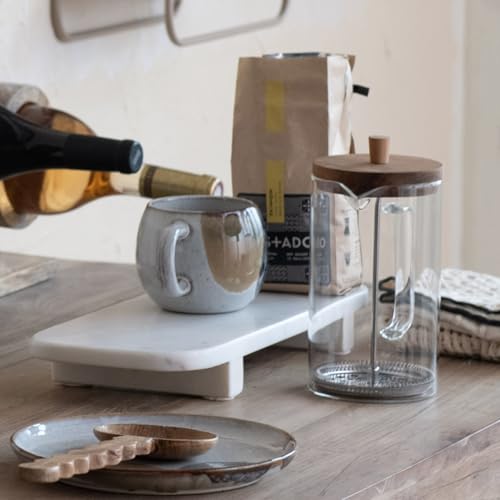 Bloomingville Marble Footed Serving Pedestal, White