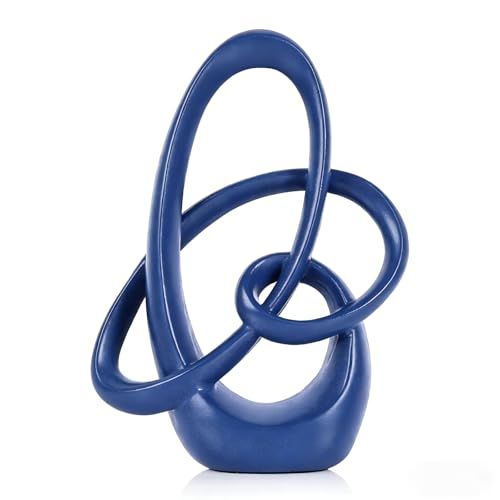 Blue Knot Decor Sculpture,7.1" Modern Abstract Sculptures Home Decor, Resin Statue Tabletop Accent for Coffee Table, Console Table, Shelf, Mantel, Dining Table Centerpiece, Wedding - color: Blue, size: 7.1in