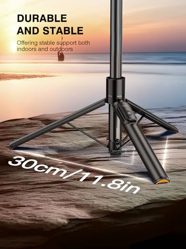 for Mag Safe Tripod for iPhone, 360° Rotating Head for Front & Rear Shooting, 65” Selfie Stick for iPhone Android with Remote & Metal Ring, Magnetic Phone Tripod Stand for Video Recording Travel