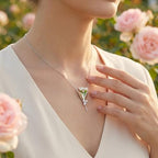 Flower Bouquet Necklace Flower Holder Necklace Pendant Creative Floral Vase Necklaces Kawaii Aesthetic Nature Spring Outfits Jewelry Gift Mothers Day Gifts - color: A1:Silver Flower Bouquet Necklace