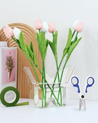 Butterfly Shaped Acrylic Flower Vase with Scissors and Plant Tape, Clear Decorative Vase for Home Office Desk, Unique Shelf Decor and Event Decoration, Aesthetic Gift for Book Lovers and Women