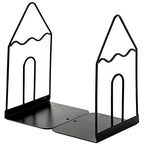 Minimalist Style Bookends Metal Adjustable Books Holder Stand Book Rack Desk Bookend - Pen, Black - color: Pen, Black