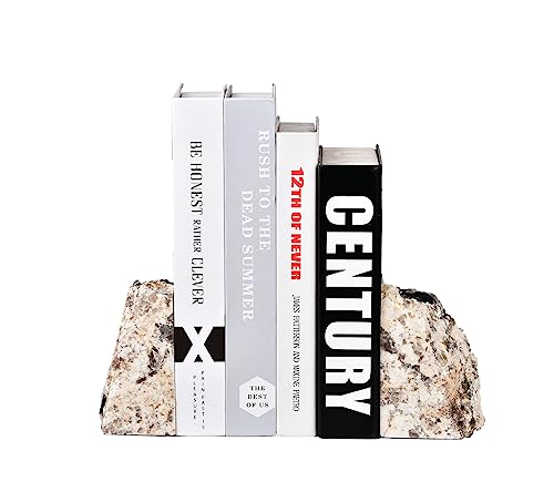 AMOYSTONE Heavy Duty Black Tourmaline Bookends for Bookshelves, Decorative Rock Holder 3-4 LBS (1 Pair) - color: Gray, size: 3-4 Pounds