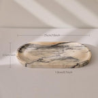 Natural Marble Cloud Shape Jewelry Tray, Key Tray for Entryway Table, Jewelry Dish Trinket Tray for Home Décor, Ring Holder for Women Gift, DAEBFC (10"(25cm) X 5"(12.5cm)) - size: 10"(25cm) X 5"(12.5cm)