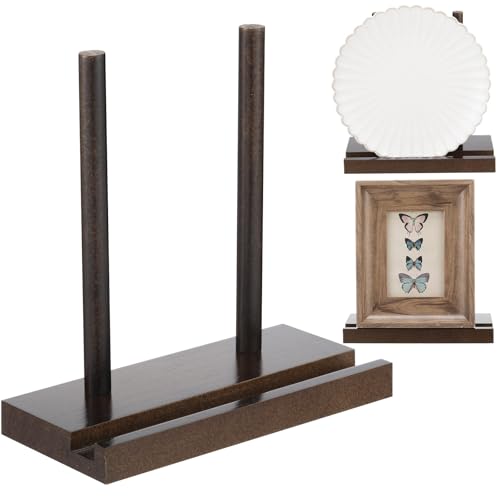 RattanView Tabletop Wooden Display Stand Wooden Easel Book Display Holder 7.8 x 3.54 x 7.8 Inch Artwork Storage Rack for Picture Plate Frame Albums Record Magazine Tablet Canvas Board