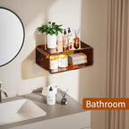 Acrylic Floating Nightstand, Bedside Table, Nightstand Shelf Wall Mounted Bedside Shelf (Dark Brown, Small) - color: Dark Brown