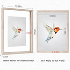 MUYE 11x14 Floating Frames Distressed Beige White Wood Pattern,Double Glass Picture Frame Set of 2 Display Any Size Photo up to 11x14,Wall Mount or Tabletop - color: Beige, size: 11x14