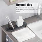 2PCS Water Absorbing Stone Tray, Fast Drying Diatomite Stone Sink Tray, Water Absorbent Diatomite Coasters, Stones Soap Trays for Kitchen Sink, Bathroom Counter Hand Soap Dish Toothbrush Holders - color: 2pcs 21×10cm Dark Gray Oval
