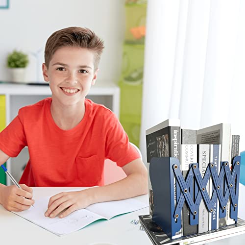 Aobopar Metal Bookends - Heavy Duty Book Holders for Shelves, Suitable for Office, Home and School Use (Dark Blue) - color: Dark Blue