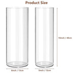2 Pack Acrylic Cylinder Vases, Non-breakable Vase for Centerpieces, 16 inch Tall Clear Flower Vase Bulk Floating Candle Holder for Wedding Table Home Decor and Party - size: 2 Pack(5''W x 16''H & 6''W x 16''H)