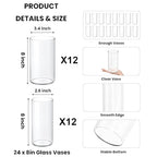24 Pack 6 Inch Glass Vases, Clear Glass Vase Bulk Flower Cylinder Vases for Centerpieces Table Home Wedding Decorations (6"x3.4", 6"x2.6")
