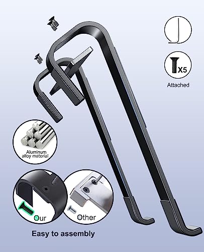 Soqool Laptop Stand for Desk, Ergonomic Detachable Laptop Riser, Aluminum MacBook Stand, Compatible with 12-17'' All Laptops Such as MacBook Pro/HP/Dell/Lenovo, Black - color: Black