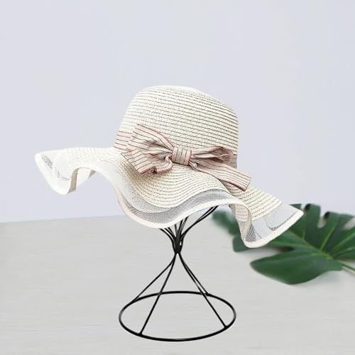 Mydio 2 Pieces Modern Metal Hat Stands Durable Stable Metal Hat Cap Rack Wigs Holder (black) - color: black