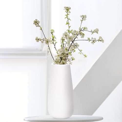 D'vine Dev 12 Inch Ivory Elegant Oval Ceramic Vase for Flowers, Home Décor Vase with Design Box, VS-LD-C-2 - color: Ivory, size: 12 Inch