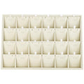 Mornajina 24 Grids Stackable Jewelry Tray Organizer with Removable Dividers, Velvet Jewelry Display Tray for Earrings Necklaces Bracelet Rings Display Showcase - Light Khaki - color: Light Khaki