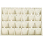Mornajina 24 Grids Stackable Jewelry Tray Organizer with Removable Dividers, Velvet Jewelry Display Tray for Earrings Necklaces Bracelet Rings Display Showcase - Light Khaki - color: Light Khaki