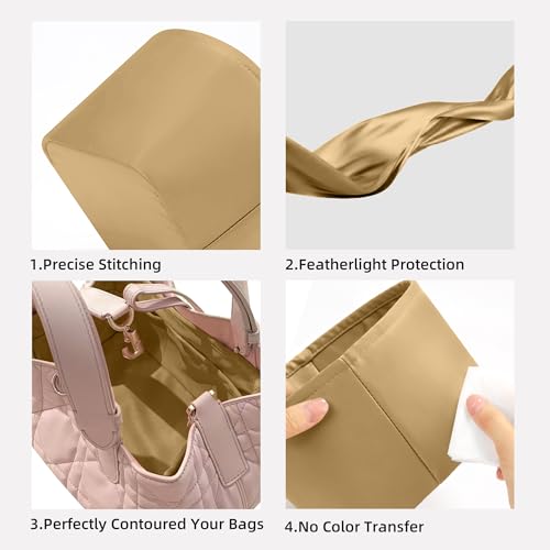 DGAZ Silk Purse Organizer Insert Fits Dior Toujours Vertical Tote Bags，Silky Smooth Bag Organizer，Luxury Handbag & Tote Shaper(Biscuit,Mini) - color: Biscuit, size: Mini