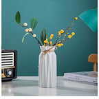 White Ceramic Vase-Flower Vase Dried Flower Vase for Modern Home Decor, Fit for Foyer Living Room Fireplace Bedroom Kitchen,Decent Gift, 8.27" H
