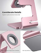 Lamicall Apple Watch Accessories Watch Stand - Desk Charging Stand Holder, Stand Holder Charging Dock Station, Accessories Gift Compatible with iWatch Series SE, Ultra, Series 11/10/9/8/7/6/5/4/3/2/1 - color: Rose Gold