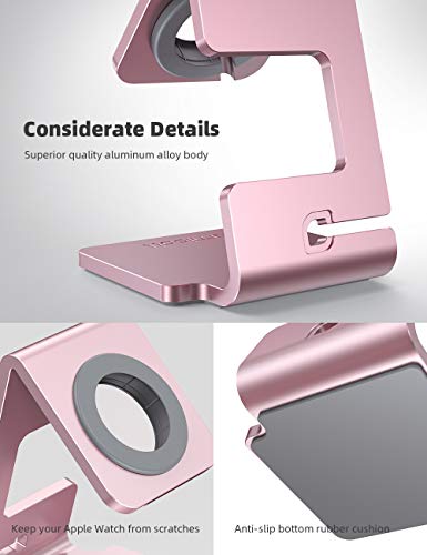 Lamicall Apple Watch Accessories Watch Stand - Desk Charging Stand Holder, Stand Holder Charging Dock Station, Accessories Gift Compatible with iWatch Series SE, Ultra, Series 11/10/9/8/7/6/5/4/3/2/1 - color: Rose Gold