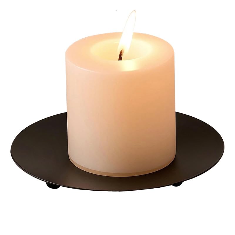 Black Nordic Creative Iron Candle Tray, Modern Minimalist Home Decor Centerpiece, Tabletop Candle Holder