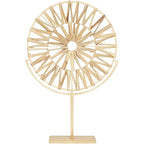 Deco 79 Metal Geometric Handmade Decorative Sculpture Starburst Home Decor Statue, Accent Figurine 16" x 4" x 24", Brown
