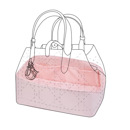 DGAZ Silk Purse Organizer Insert Fits Dior Toujours Bags，Silky Smooth Bag Organizer，Luxury Handbag & Tote Shaper(Pink,Toujours L) - color: Pink, size: Large