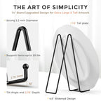 TR-LIFE 14 Inch Heavy Duty Plate Stand (2 Pack) - Metal Display Easel for Large Plates, Platters, Picture Frames, Signs, and Posters - size: 14 Inch