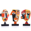 5.9” Resin Abstract Coffee Table Sculptures, Handcrafted 3 PCS African Art Tribal Figurines Weird Art Decor, Modern Design African Statues for Home, Office, Living Room, Bookshelf, Cabinets Accent - size: Small
