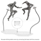 Action Figure Stand with Flexible Metal Arm,Action Figure Pose Display Holder Base,Flight Stands for Action Figures Compatible with HG RG SD SHF Gundam 1/144 Toy with Screwdriver (4Pcs Clear) - color: 4Pcs Clear