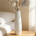 12 Inch White Vase Ceramic Flower Vase, Tall Vases for Pampas Grass, Home Decor, Modern Textured Vases for Living Room Decorations,Table Centerpieces,Shelf,Farmhouse Small Ceramic Vase - style: Shape 8