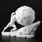 Veronese Design 8 1/8 Inch Sisyphus Pushing The Eternal Boulder Resin Statue Marble White Finish Home Decor Sculpture Greek and Roman Collectible - color: Marble White Finish