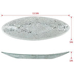 MDLUU Small Glass Mosaic Decorative Silver Boat Shaped Tray, Living Room Table Centerpiece Bowl, Home Decor Accent Plate for Orbs, Candles, Potpourri