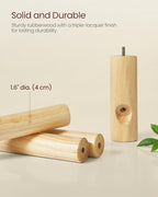 VASAGLE Solid Wood Coat Rack, Free Standing Hall Coat Tree with 8 Hooks, 3 Height Options, for Coats, Hats, Bags, Purses, for Entryway, Hallway, Rubberwood Hooks and Pole, Cloud White URCR010W02 - color: Cloud White, style: Square Base + Cylindrical Hooks