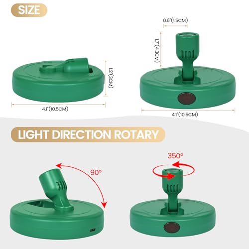 HAMVIDNE LED Spotlight, Rechargeable Battery Picture Lights, Uplighting Indoor, Spot Light with Remote, Plant Tree & Wall Art Display Dartboard Closet Spotlight-Green - color: Chargeable Green, size: 2 Pack