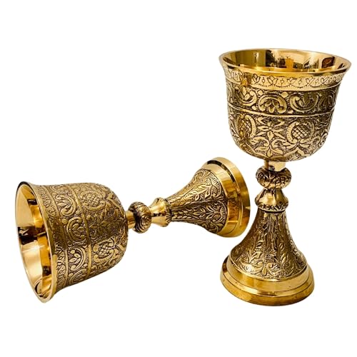 ALADEAN Vintage Chalice Goblet | 1x Royal Wine Cups of King Arthur - Renaissance Medieval Goblet Gifts, Wedding Anniversary Ceremonial Drinkware Pack of 1pc (King Chalice) - style: King Chalice