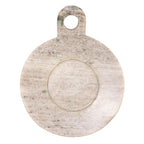 Creative Co-Op Hand-Carved Marble Dish with Handle, Beige - color: Beige, size: 5" x 4"