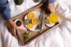 GoCraft Handmade Classic Wooden Tray – Medium 15" Serving Tray for Kitchen, Dining, and Home Use – Elegant Wood Serveware for Food, Drinks, Snacks, Coffee, Tea, Breakfast, Parties & Everyday Use - size: 15" x 10" x 2"