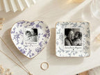 Personalized Mom Photo Jewelry Tray, I Love You Mom Toile De Jouy Jewelry Dish; Personalized Grandma Portrait Photo Trinket Tray, Mothers Day Gift for Grandma Mama 5 - color: Jewelry Dish 4