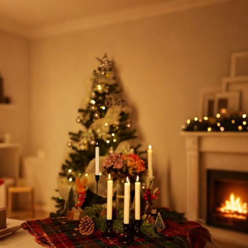 Candlestick Holders, Black Metal Taper Candle Holder, Vintage Candle Holders for Pillar Candles, Table Mantel Wedding Festive Decor Party Party Decor Christmas Decorations, Set of 6 - color: Black, size: 6PCS
