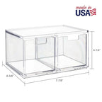 STORi Chloe Space-Saving Clear Drawer Organizer (4 Tall Drawers) Sort Office, Kitchen, Beauty Supplies, Makeup, Pens, Jewelry, Stationary, Made in USA - style: 3.5"W x 3.5"H Drawers (Set of 4)