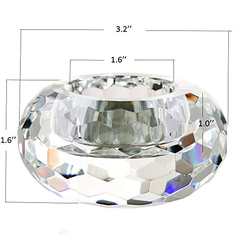 Crystal Tealight Holder Candlestick Home Decorations for Dinner Table Wedding 4" Diameter x 2" High - color: 2"x4" Large