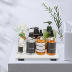 Bathroom Vanity Tray and White Marble Kitchen Soap Tray, Luxurious Small Accessory for Table/Countertop (Black-Rectangle, 8" x 4" x 1") - size: 8" x 4" x 1"