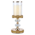 Candle Holder, Pillar Candle Holders, Crystal Candlesticks Holder for Wedding, Parties, Events, Chirstmas,Home Decor, Table Centerpieces CH028D (M) - size: Gold ( M )